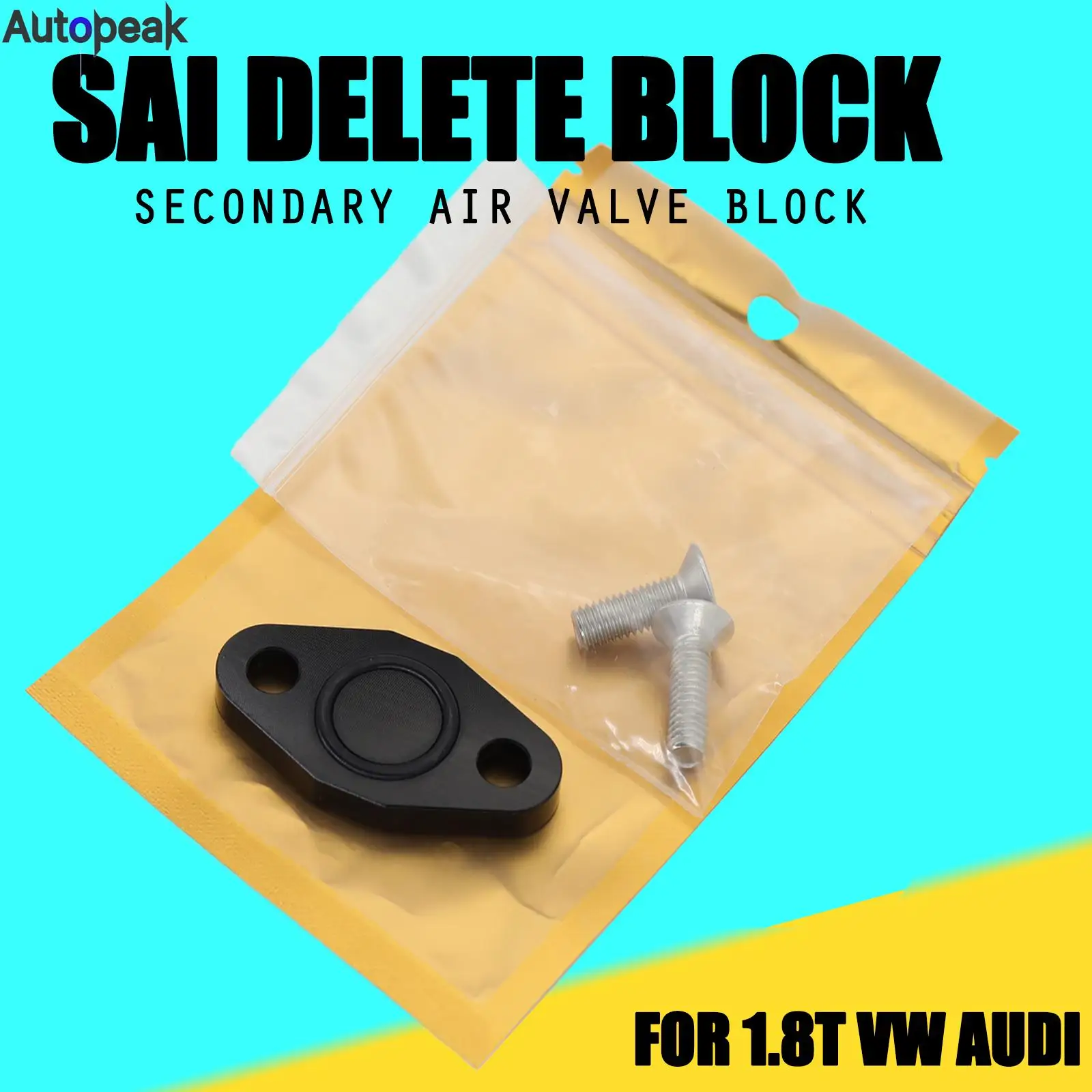 4szt DIY Aluminiowy blok zaworów powietrza Seconday Płyta zaślepiająca SAI Usuń blok Off Plate Do 1.8T VW MK4 Golf Jetta TT A4 B5 Audi