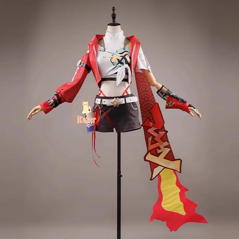 

Honkai Star Rail Rappa Cosplay Costume Wig Uniform Jacket Shorts Hat Stickers Galaxy Ranger Halloween Party for Women Girls Prop