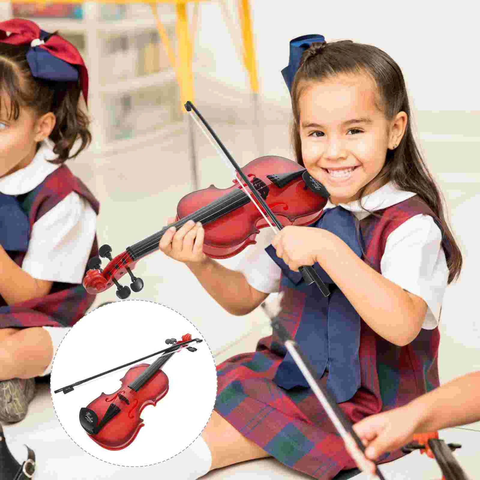 Violín de juguete para niños, instrumento Musical electrónico de plástico para niños principiantes