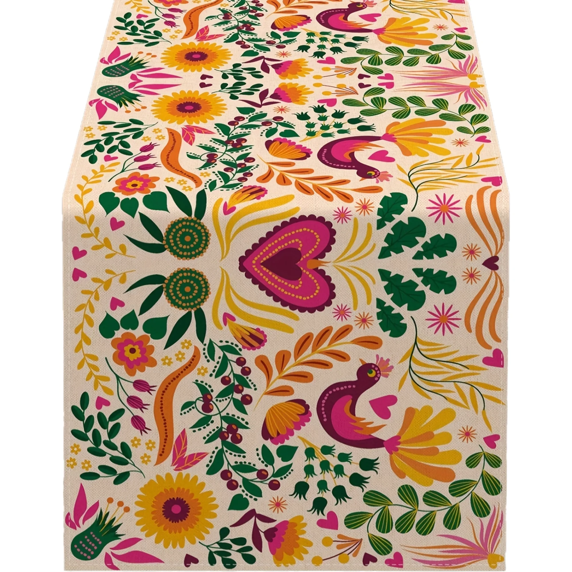 1pc, Mexican Fiesta Table Runner, Mexico Dia De Los Muertos Decoration, Cinco De Mayo Party Decor, Home Kitchen Dining Room Deco
