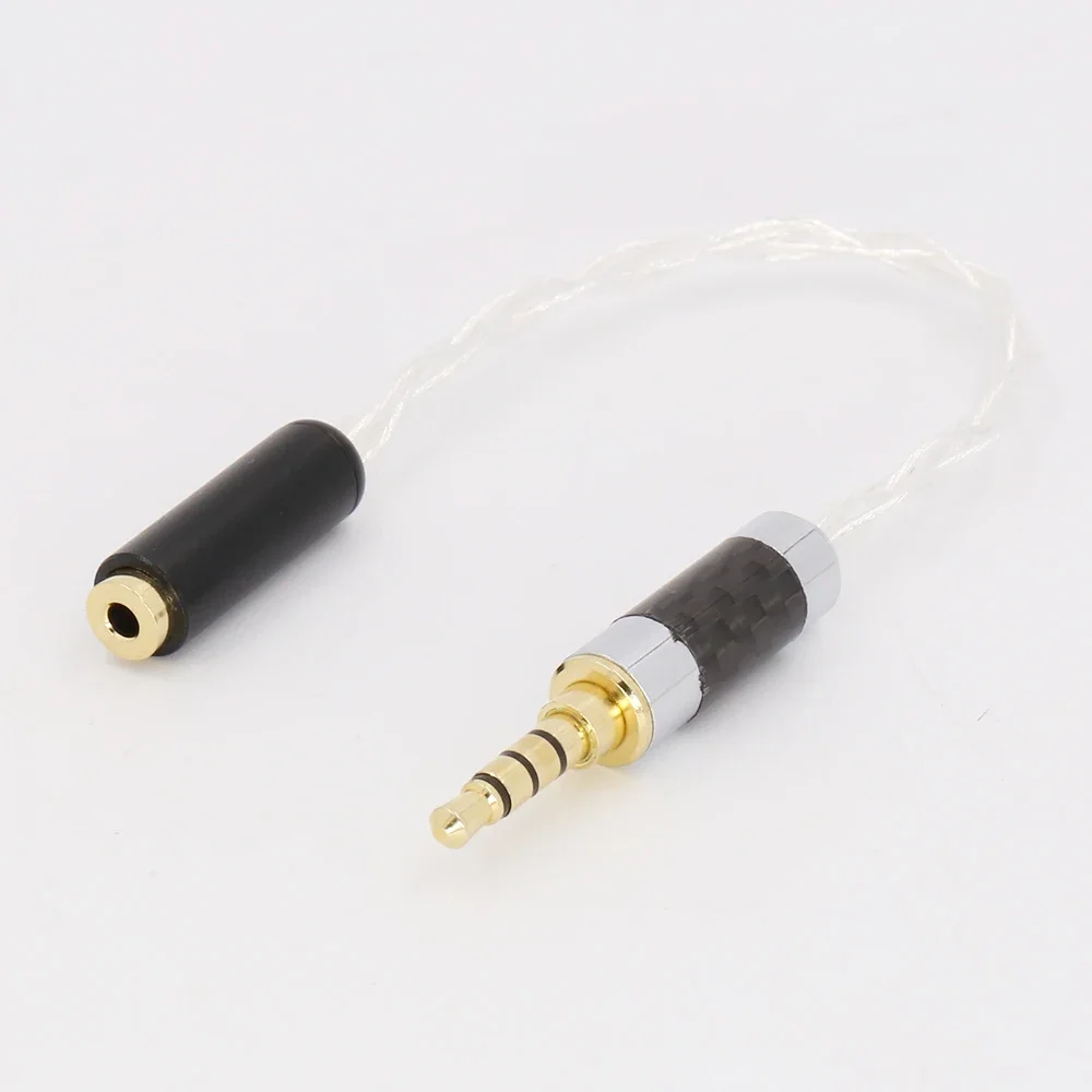 Audiocrast 3.5 มม.TRRS Balanced ชาย 2.5 มม.TRRS Balanced หญิง Hi-End อะแดปเตอร์เสียง 7N เงินสายสัญญาณเสียง