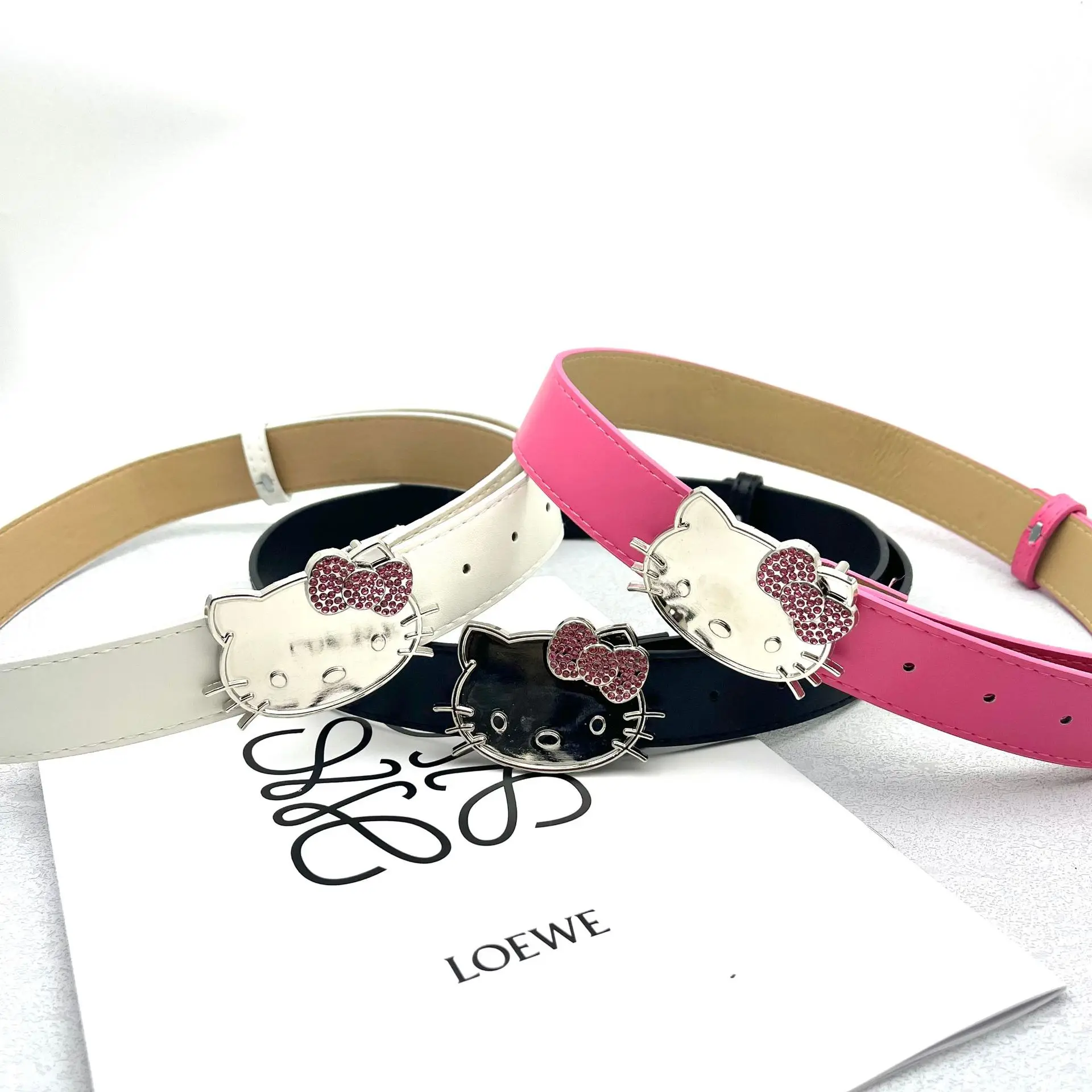 Persoonlijkheid Hello Kitty Vrouwen Lovertjes Riem Mode Luxe Riem Hiphop Y 2K Dame Riem Rok En Jeans Accessoires Kleding Decor