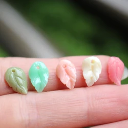 7mm Coral Leaf Beads for Jewelry Making Diy Supplies Kalen Voor Sieraden Maken Accessories Cabochons Cute Bead Pink Beige Green