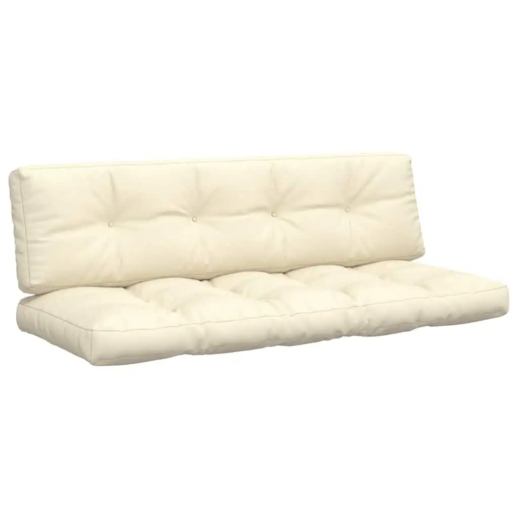 vidaXL Ensemble de coussins imperméables crème pour siège et dossier, 150x60x12 cm, siège 150x40x12 cm, dossier 100% polyester, rembourrage en fibres creuses, coussins pour banc de jardin extérieur, prêts à l'emploi
