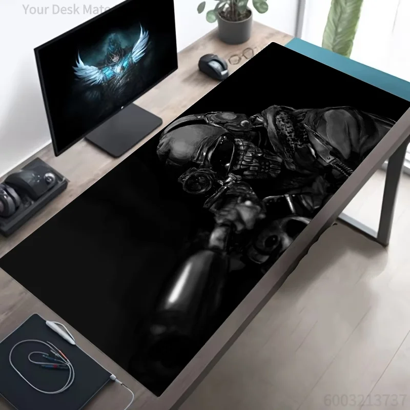Soldier Pattern Large Gaming Desk Mat Non‑Slip Waterproof Durable Mouse Pad for Keyboard Mouse Gamers Home Office Desktop