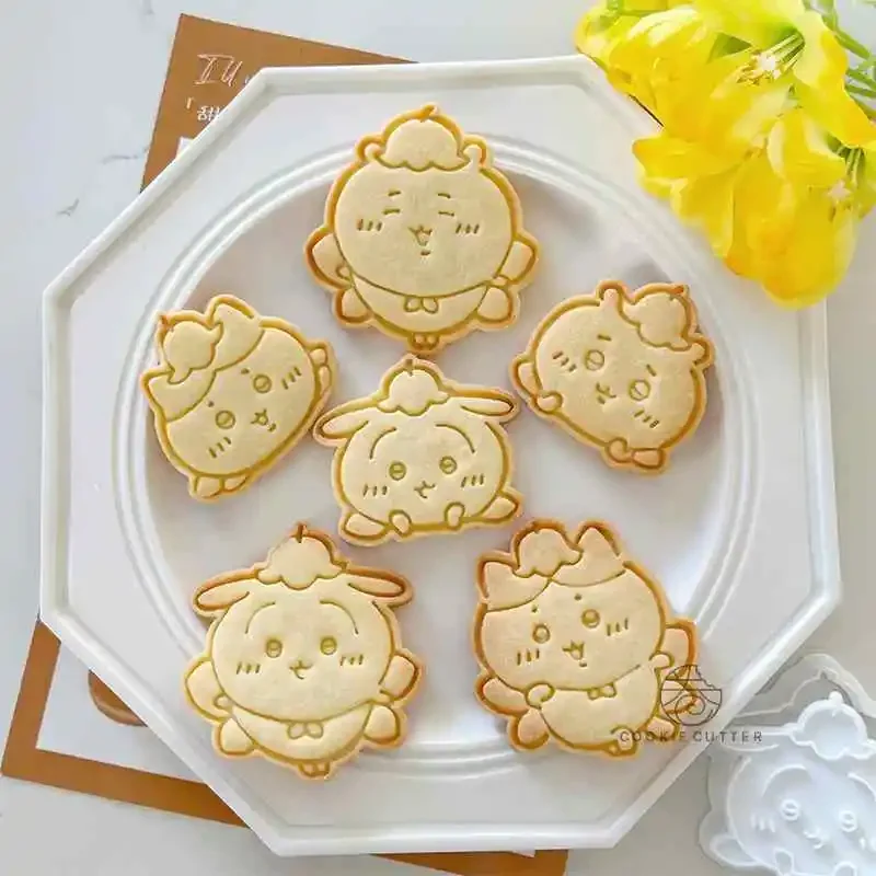 New Chiikawa Flower Fairy Series DIY Baking Cookie Mold Cartoon Hachiware Usagi Tulip Elf Handmade Cookie Snack Press Mold Gifts