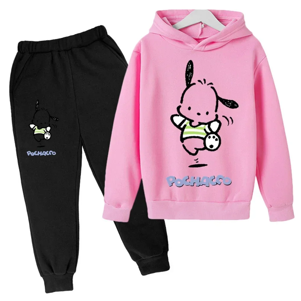 2024 pring Autumn Fashion pochacco hoodie set kids Boys Girls Long Sleeve Sweatshirts Children Cartoon Casual Costume Outfit