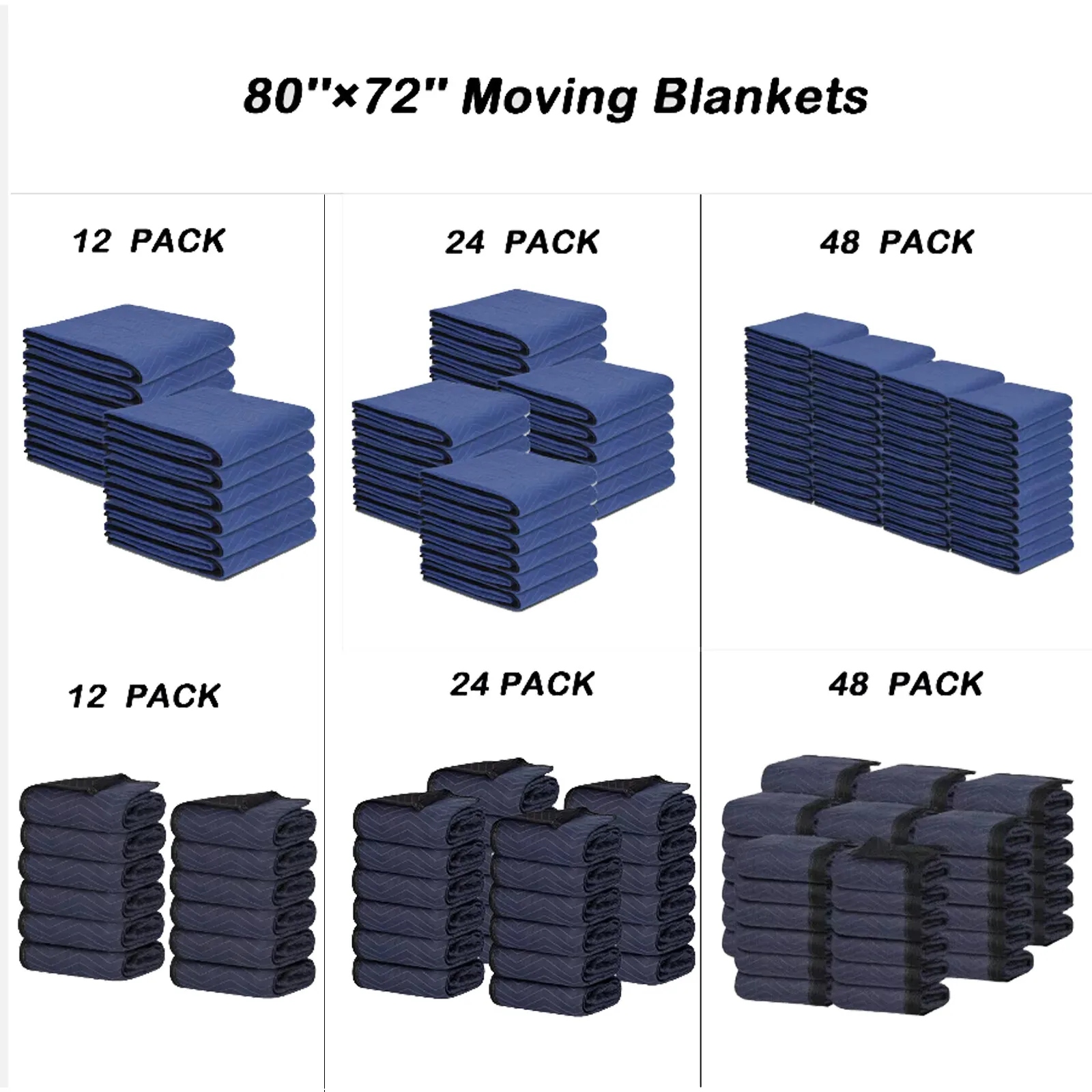 بطانيات متحركة 80 بوصة × 72 بوصة وسادات أثاث شحن مبطنة 35 رطل/dz 12/24/48 قطعة #1