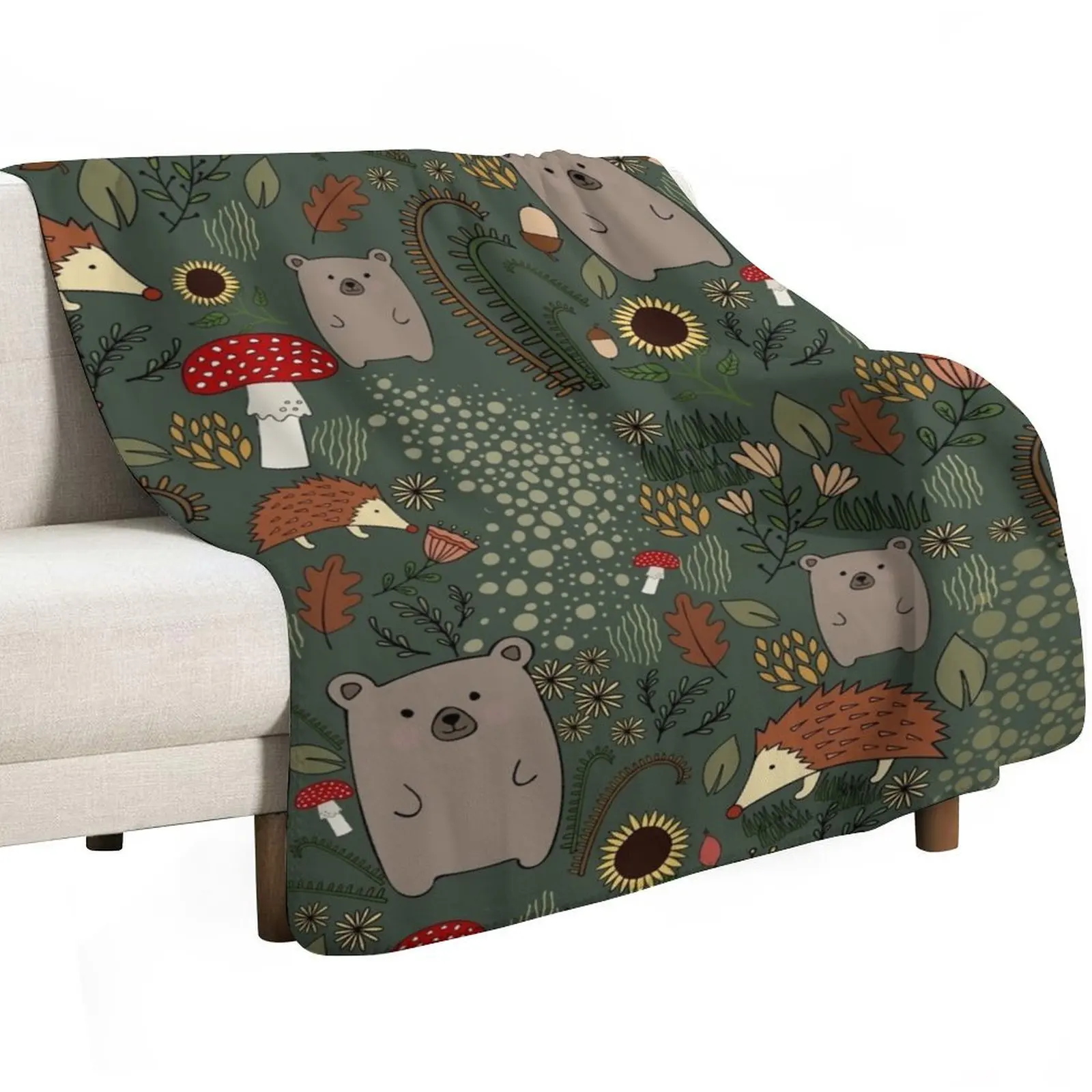 

Forest animals Throw Blanket Summer Furrys Luxury St Blankets