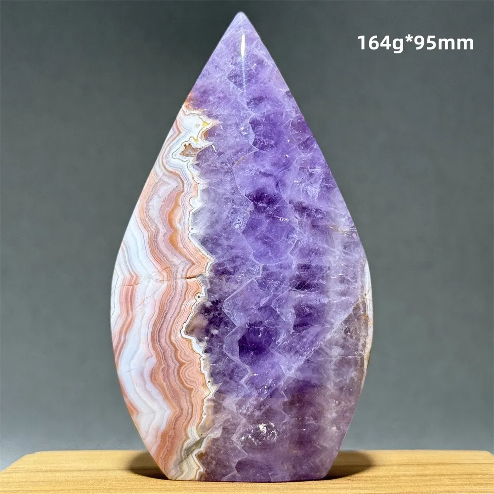 Dream Amethyst Agate Free Form Torch Natural Mineral Crystal Home Energy Decoration Healing Spiritual Meditation Witchcraft