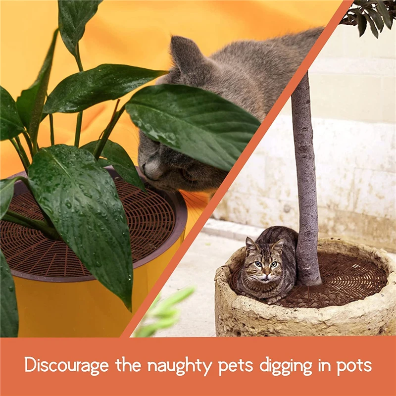 Adjustable ABS Plant Pot Soil Guard Grid, Anti-Pet Digging & Anti-Tipping Protector (19/30/52cm)1PC