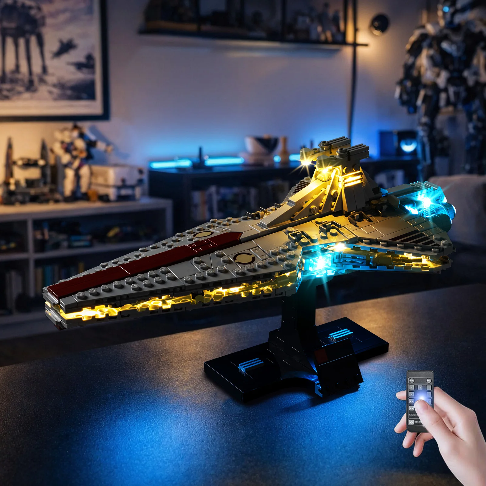 Juego de luces LED adecuado para el crucero de ataque LEGO Star Venator-Class # 75441 Bloques de Construcción