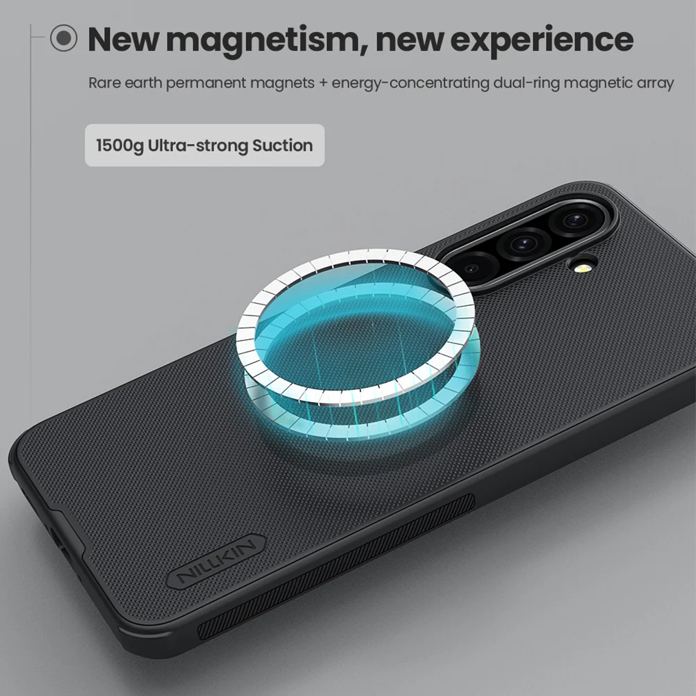 Nillkin لهاتف سامسونج جالاكسي A36 5G Magsafe حافظة متجمد شيلد برو شحن لاسلكي مغناطيسي غطاء أسود لهاتف سامسونج A36 5G