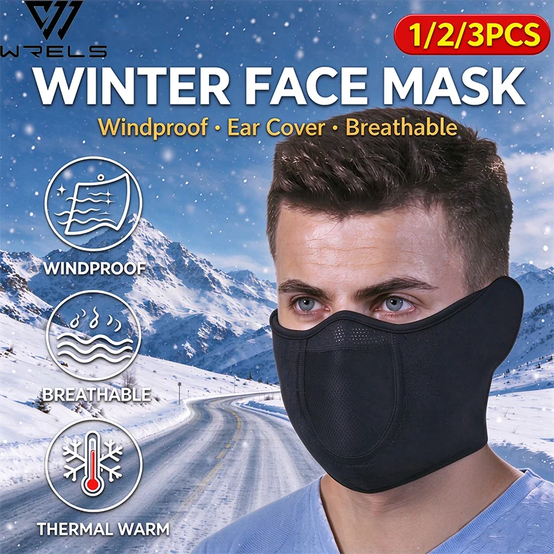 Windproof Balaclava Winter Mask Warm Breathable Outdoor Motorcycle Running Face Mask Ear Protection Cycling Half Face Cover