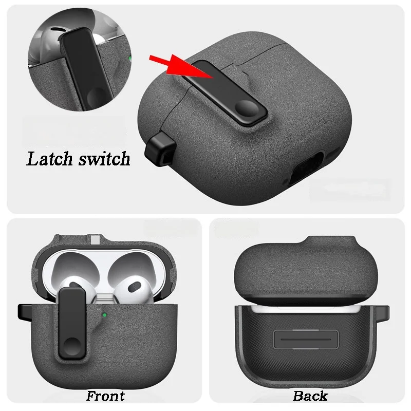 For Men AirPod 5/4 Case Rugged Headphone Cases Magnetic Safety Locking Case for Apple Airpods 4th Generation (2024) Sand Stone