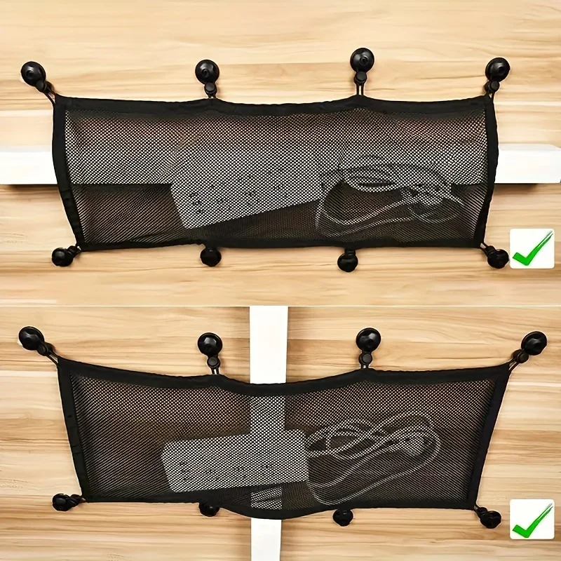 8 Hole Socket Network Pocket, Under Desk Cable Management Net, Under Table Cord Management Mesh Organizer, Flexible Wire Hiders