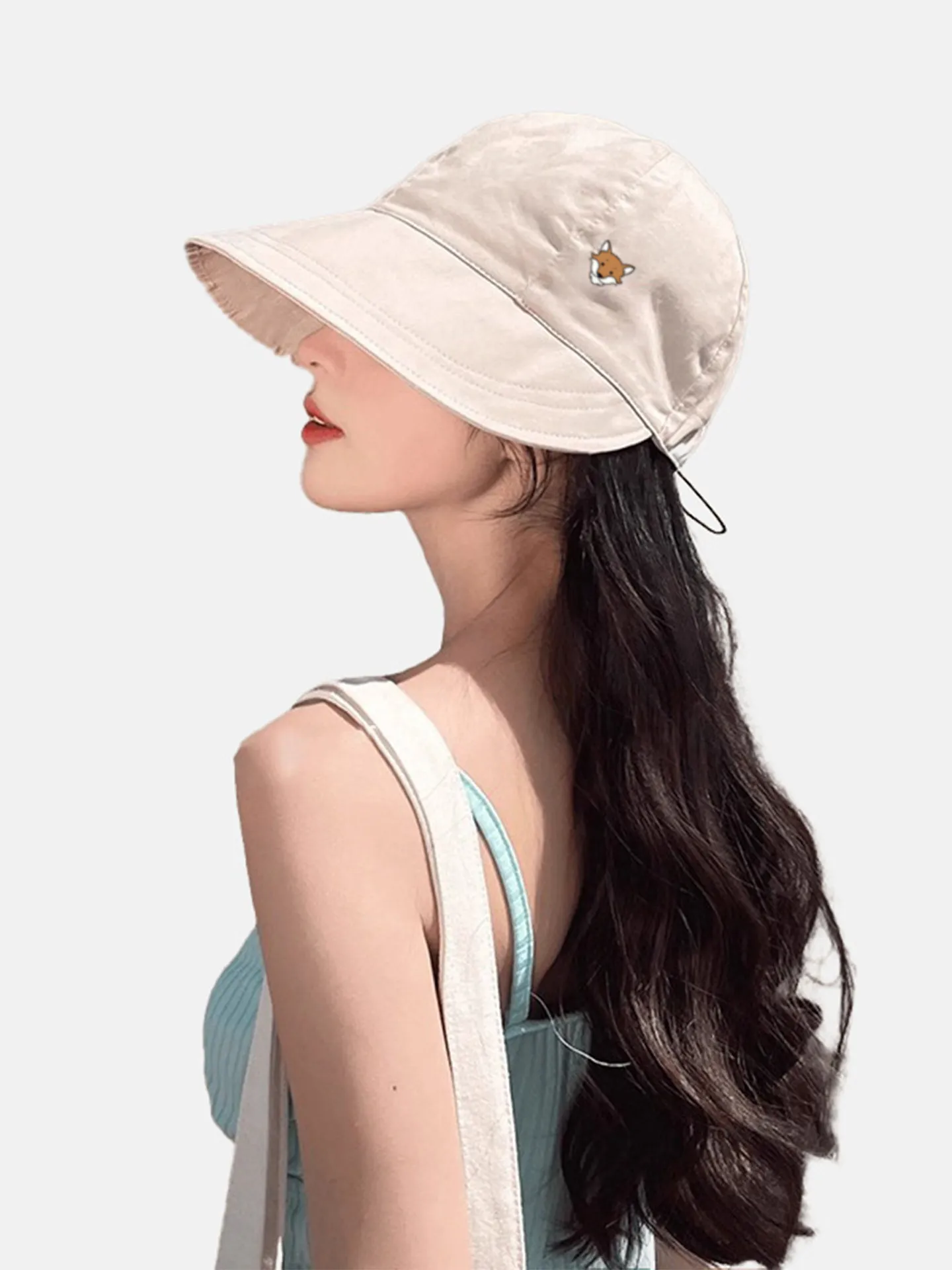 payne-summer-new-women's-hat-uv-protection-sunscreen-wide-brim-hat-animal-pattern-round-top-capsule-fashion-accessory