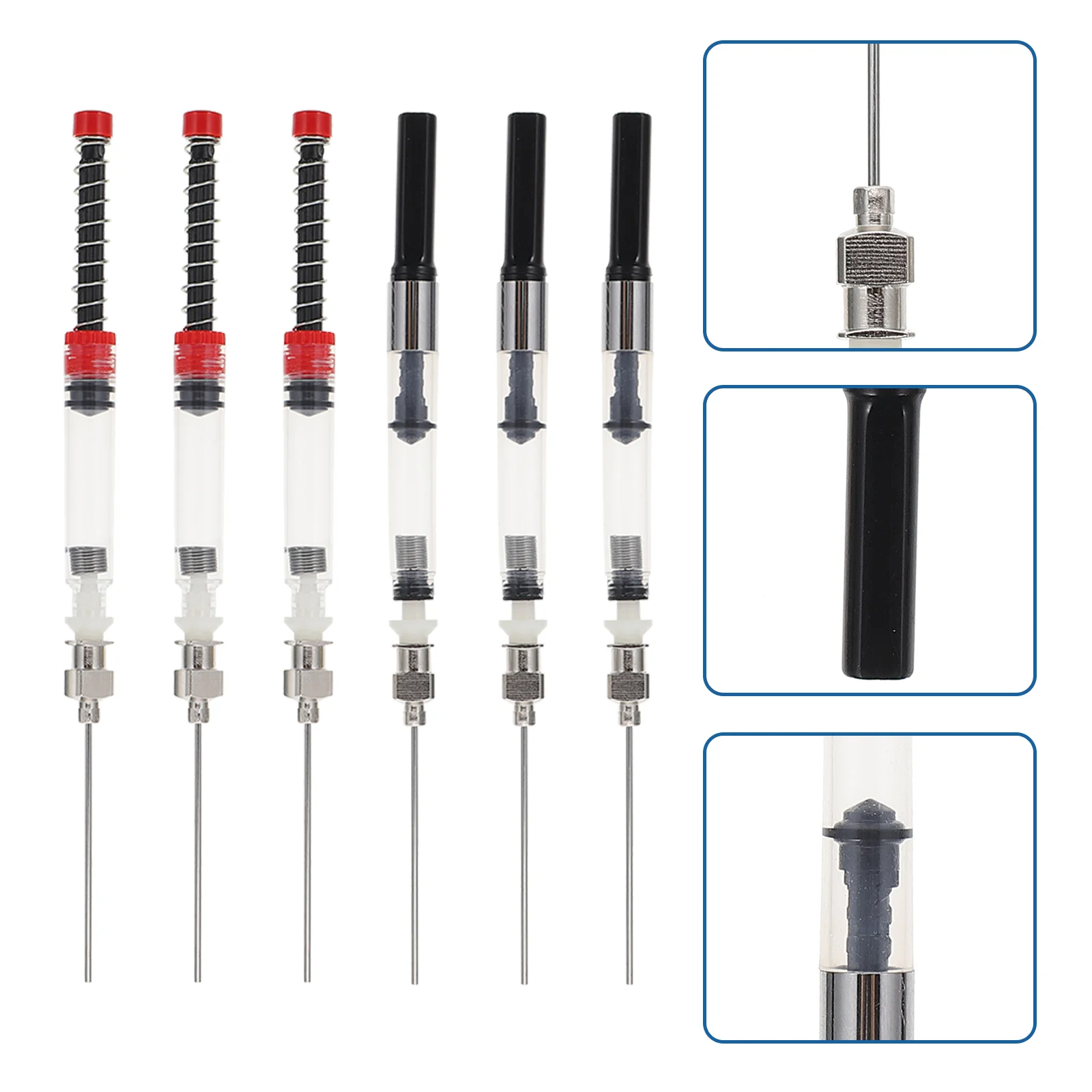 6 шт., черная ручка, конвертер для фонтана, аксессуары, чернильная пружина, поглощающий инструмент, сменный поглотитель трубки, студенческий