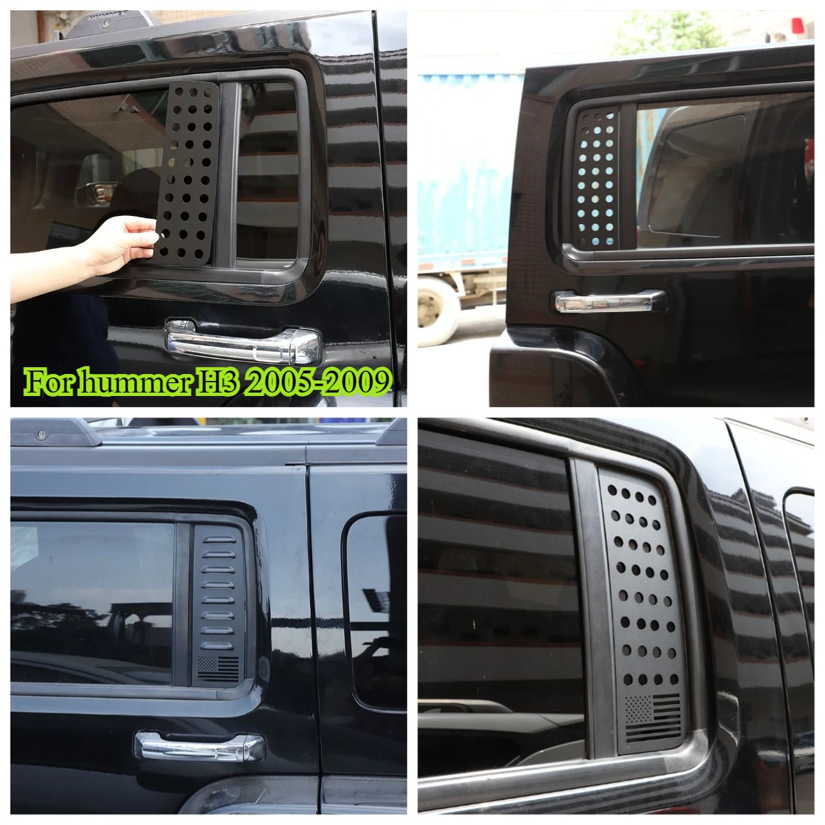 

For Hummer H3 05-09 Aluminum Alloy Car Rear Window Glass Guard Plate decoration Car Accessories