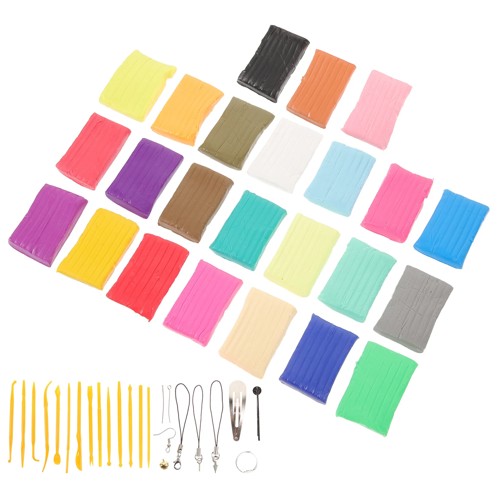 1 セット Diy カラフルなポリマー粘土キット彫刻ツールイヤリングキーホルダークラフトオーブンベイクモデリング粘土子供大人マルチカラー
