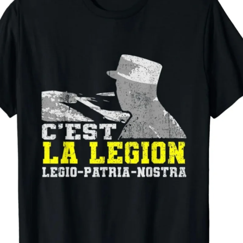 Camiseta del ejército de Francia Legion Etrangere Troupe, camiseta informal de algodón de manga corta con cuello redon