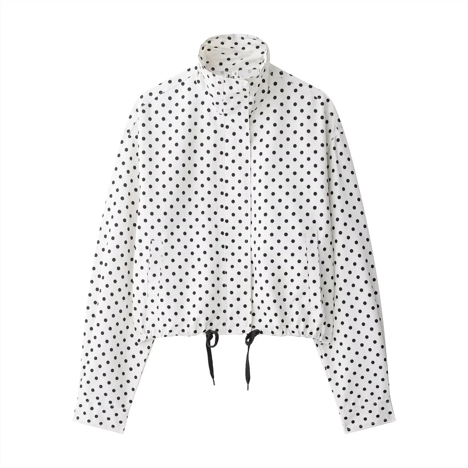 

Polka Dot Print Short Coats Women's High Street Long Sleeve Jackets for Women 2025 Elegant Office Ladies Casual Outerwear