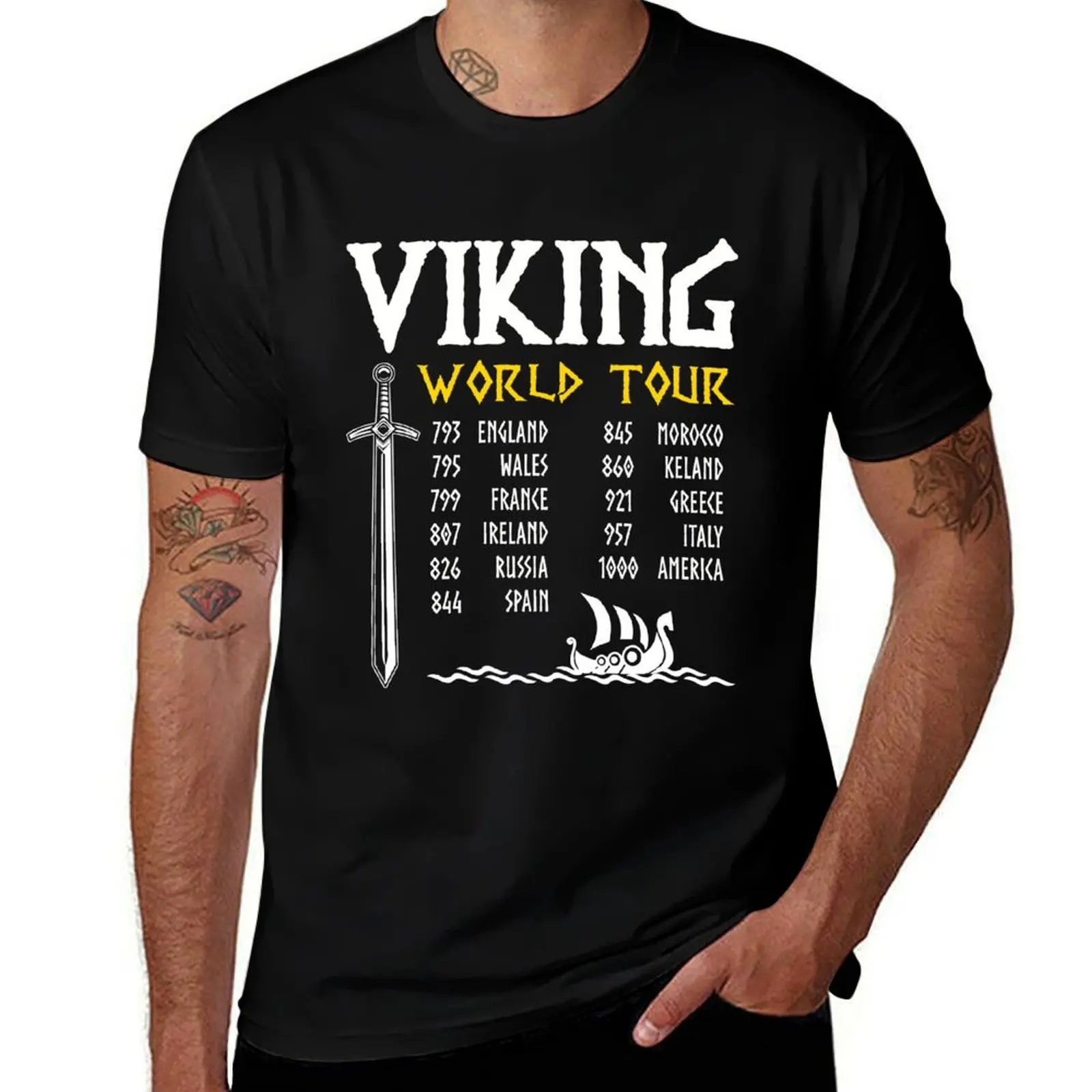 

Viking World Tour Viking T-Shirt Aesthetic clothing cute tops blacks outfits for men