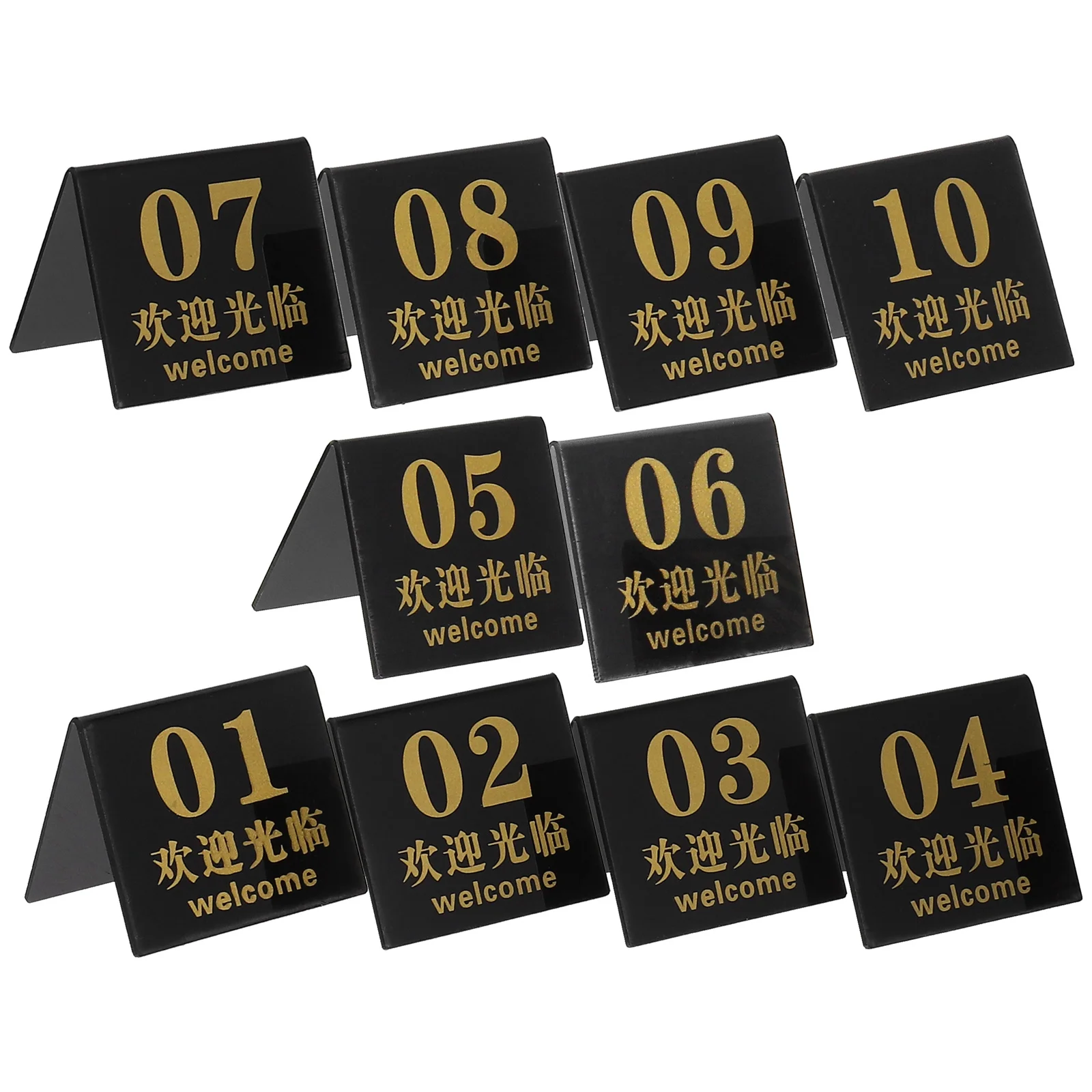 

10Pcs Acrylic Table Number Signs Reusable Double Sided Markers for Wedding Party Restaurant Cafe Table Numbers Markers
