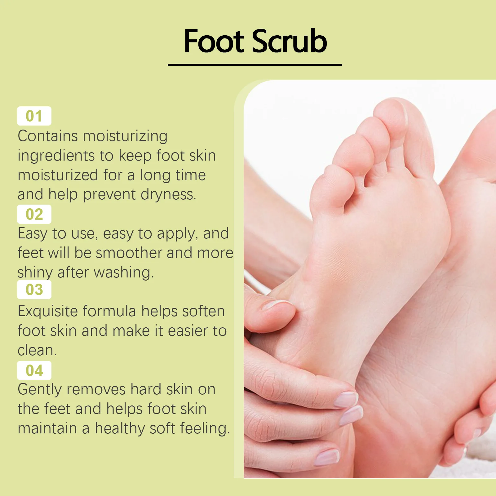 Foot Scrub, Gently Cleansing Foot Skin Exfoliating Dead Skin Moisturizing Smooth Scrub Skin Restores Softness and Smoothness