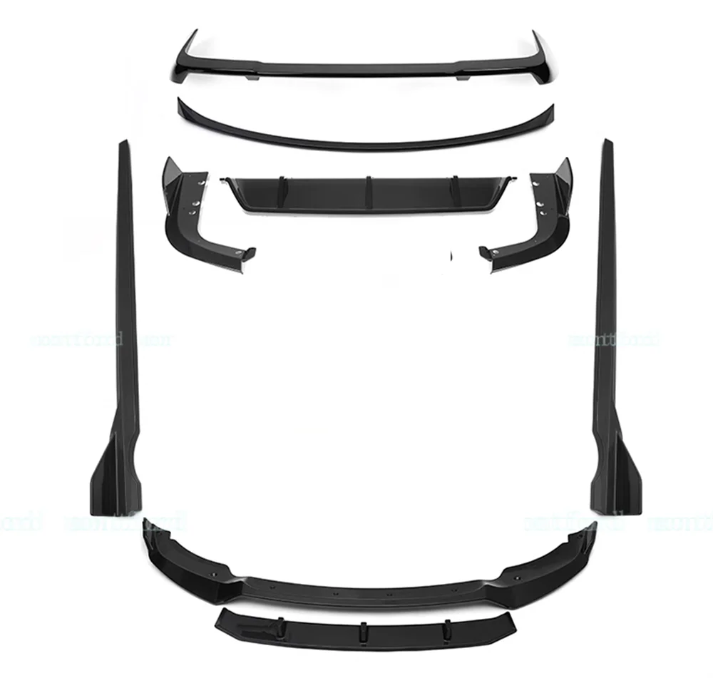 VOOR BMW X5 G05 2018-2023 ZWART AORO KITS VOORSPLITTER ZIJROKKEN ACHTER DIFFUSER montford SPOILER