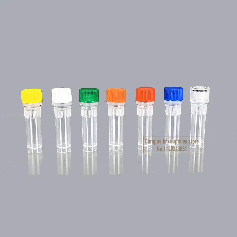 500pcs/bag Laboratory Plastic Freezing Tube 1ml Cryogenic Vials Caps with Different Color Option