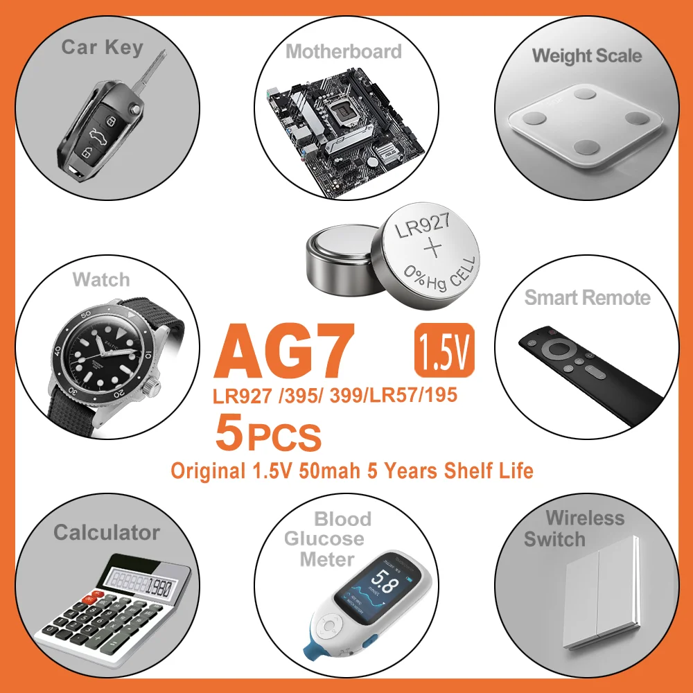 5PCS 1.55V AG7 /AG8… - image