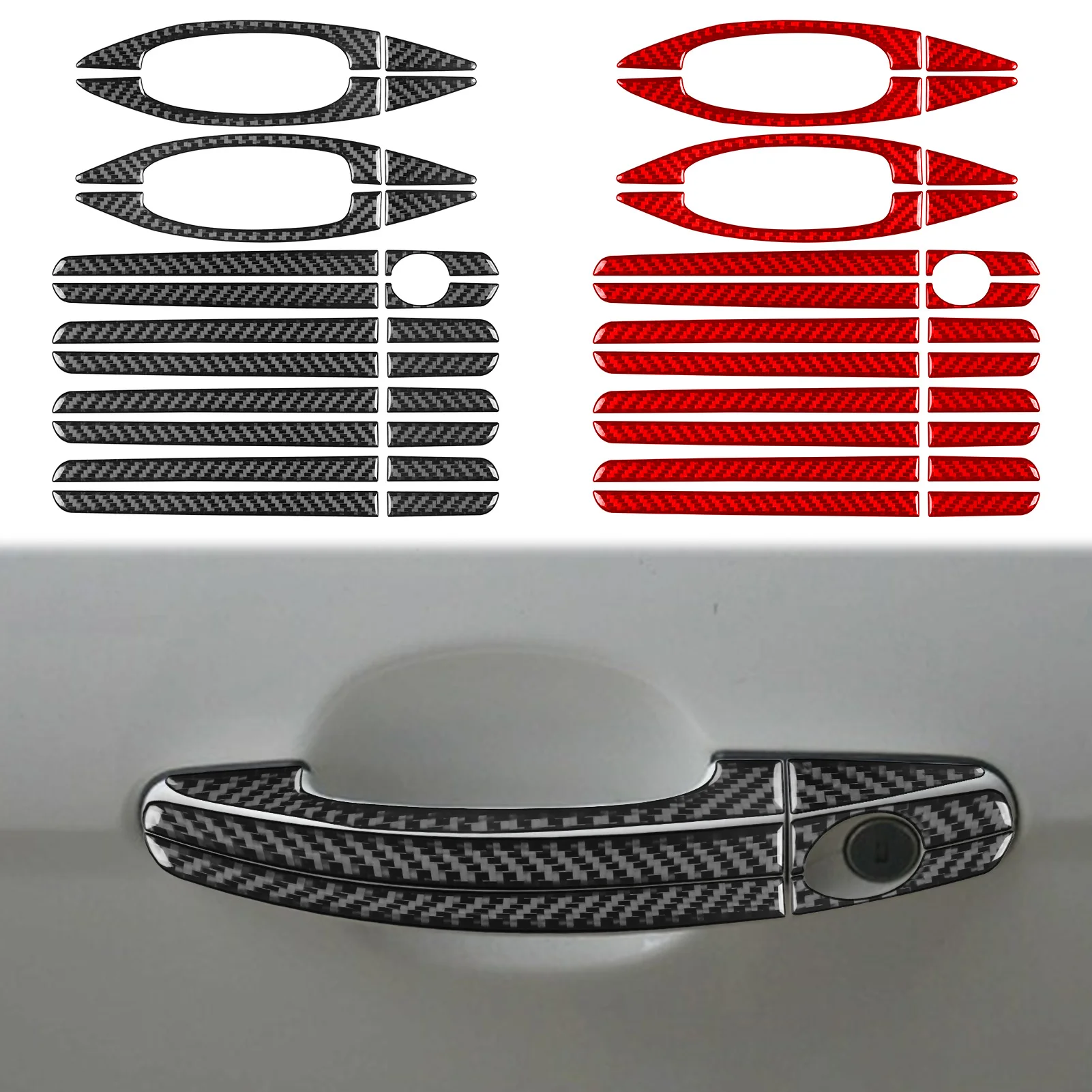 

For Ford Focus 2012—2018 Carbon Fiber Car Accessories Exterior Door Outer Handle Panel Cover Trim Sticker Modification