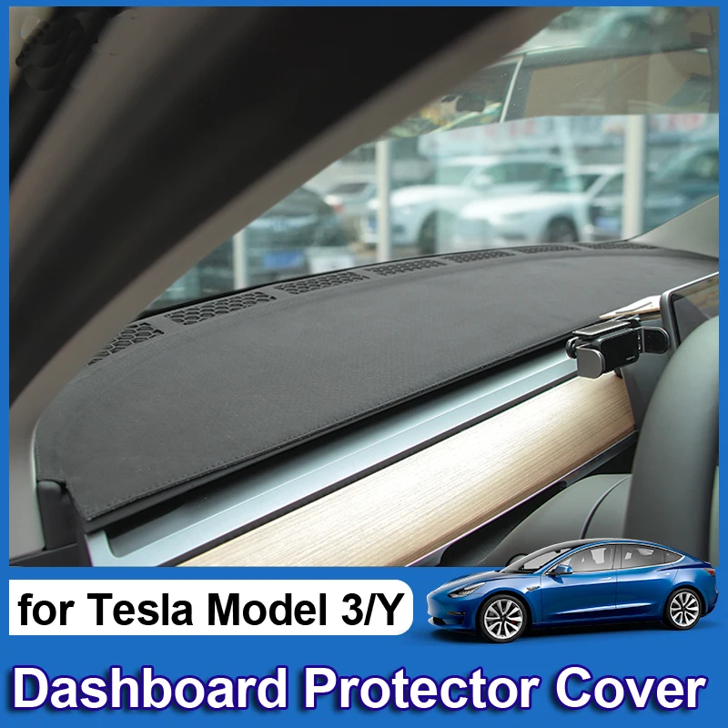 

Car Dashboard Cover for Tesla Model 3/Y Accessories 2022 2023 Dash Board Protector Pad Microfiber Leather Protection Mat ModelY