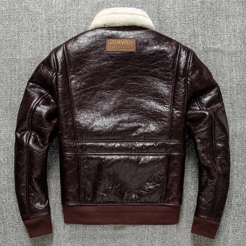 Thickened fur leather men's clothing oversized coat