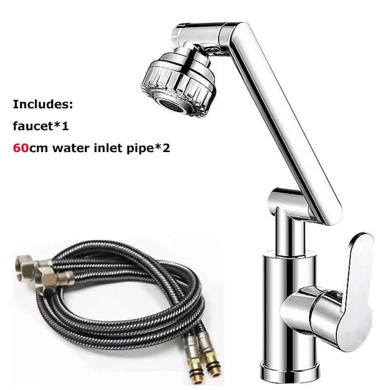 Dual Mode Universal Rotating Faucet Robotic Arm Wash Basin Kitchen Bathroom Hot and Cold Household Basin Wash Basin Sink