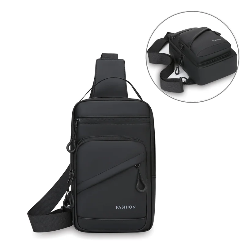 New Fashionable Men's Chest Bag, Casual and Simple Crossbody Bag, Multi-functional Large-capacity Crossbody Single-shoulder Bag
