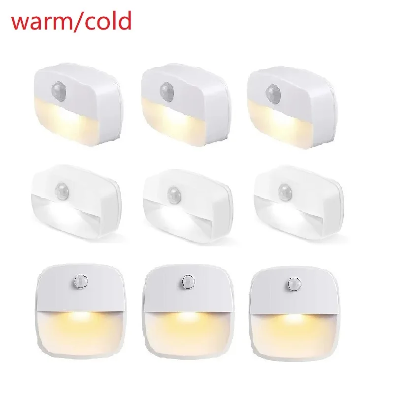 LED Night Light Wireless Motion Sensor Light Battery Operated Wireless Wall Lamp Corridor Closet LED Cabinet Door Light Lamp