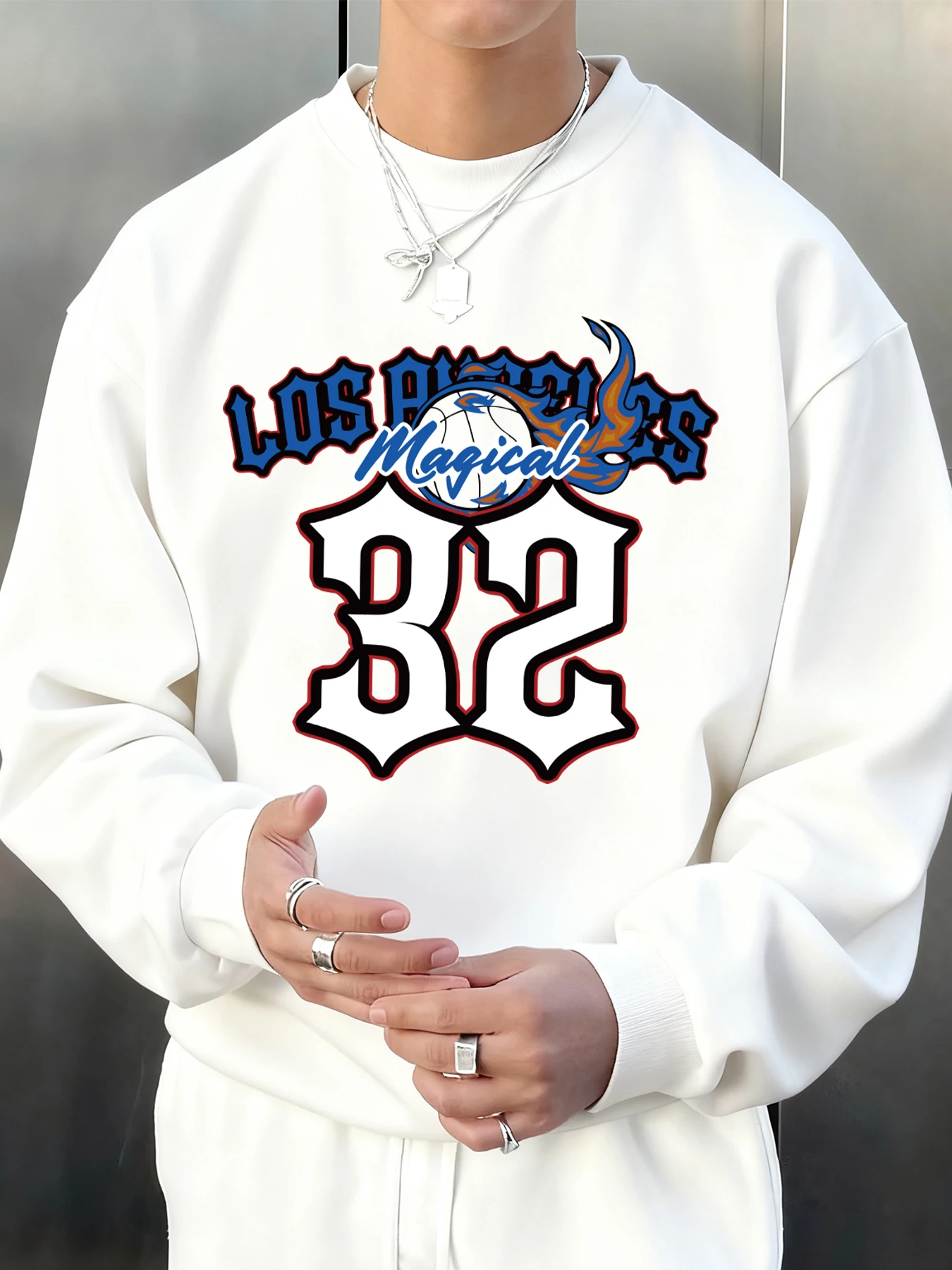 لوس أنجلوس السحرية عدد 32 نمط الرجال البلوز الخريف Crewneck البلوز الهيب هوب متعدد الألوان الملابس بلوزات غير رسمية #3