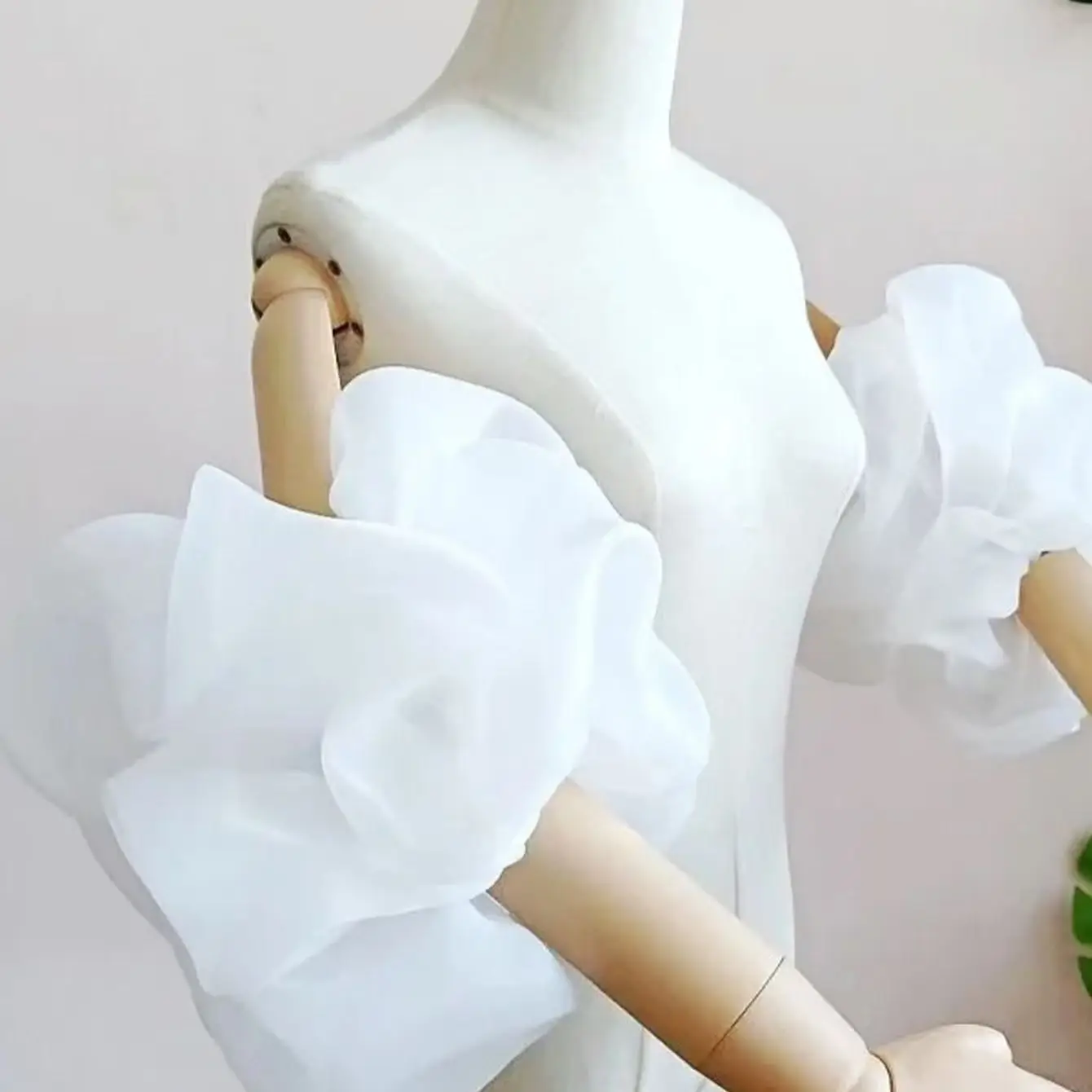 

Свадебное платье без бретелек с пышными рукавами из органзы и аксессуарами, вечернее платье в стиле ретро, эластичное, одна пара, отдельные рукава