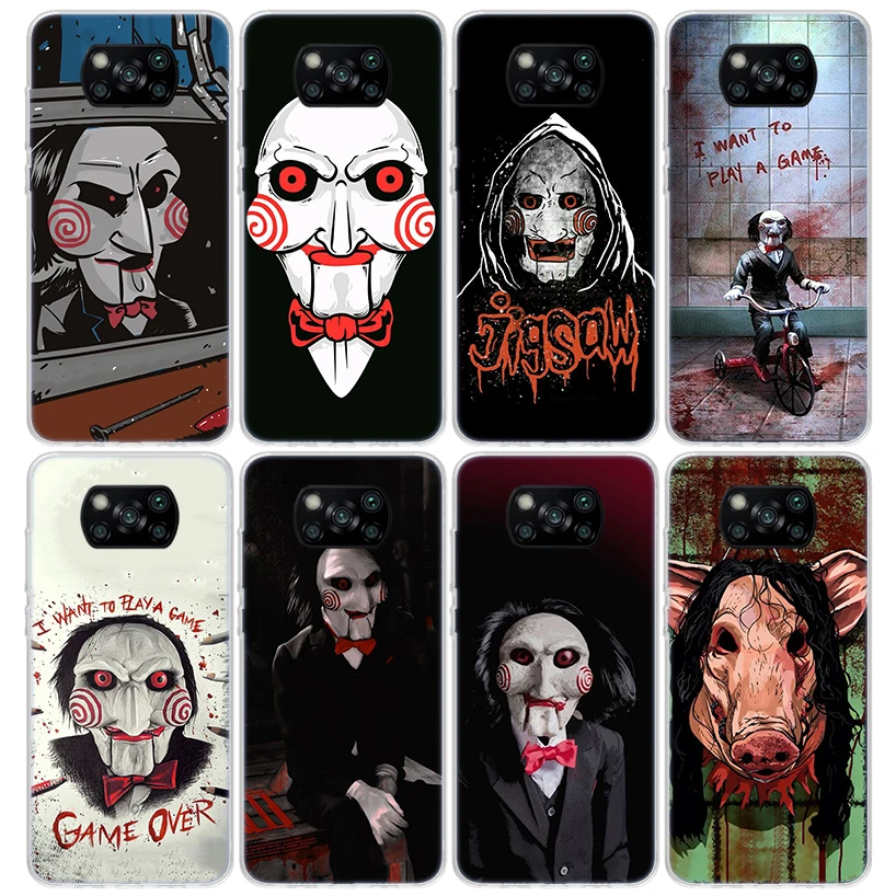 The Jigsaw Killer Horror Phone Case For Xiaomi Mi 12T 11T 10T 9T 12X 11i 12 11 10 9 8 Lite 13 5X 6X A1 A2 A3 CC9 Shell Print Fun