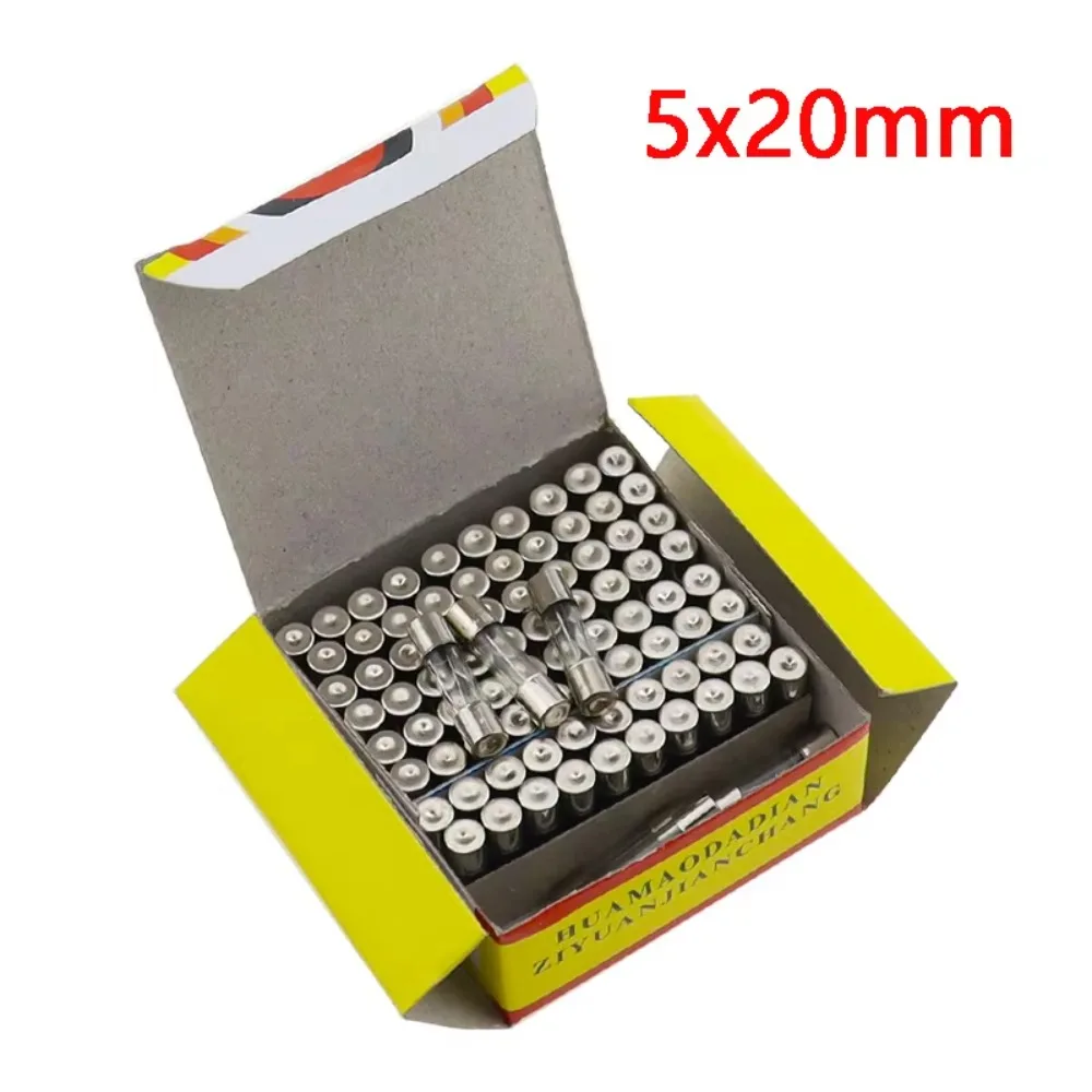 50/100 Uds caliente 5*20 fusible  vidrio  soplado rápido 5x20mm 250V 0.1A 0.5A 1A 2A 2.5A 3A 3.15A 4A 5A 6A 8A 10A 15A 20A30A 5*