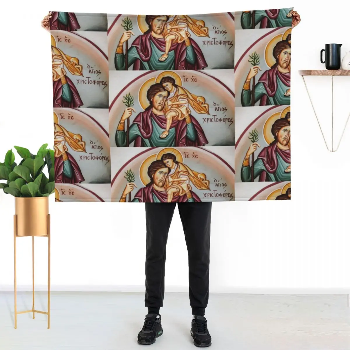 Saint Christopher Throw Blanket Beach Blankets For Sofas wednesday Luxury Throw Bed linens Multi-Purpose Blankets