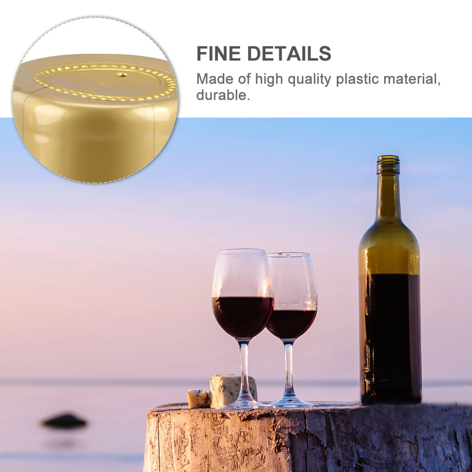 

100pcs Wine Bottle Shrink Top Heat Shrink Cap Golden Edge Sealed Membrane Bar Accessories Kitchen Bar Use