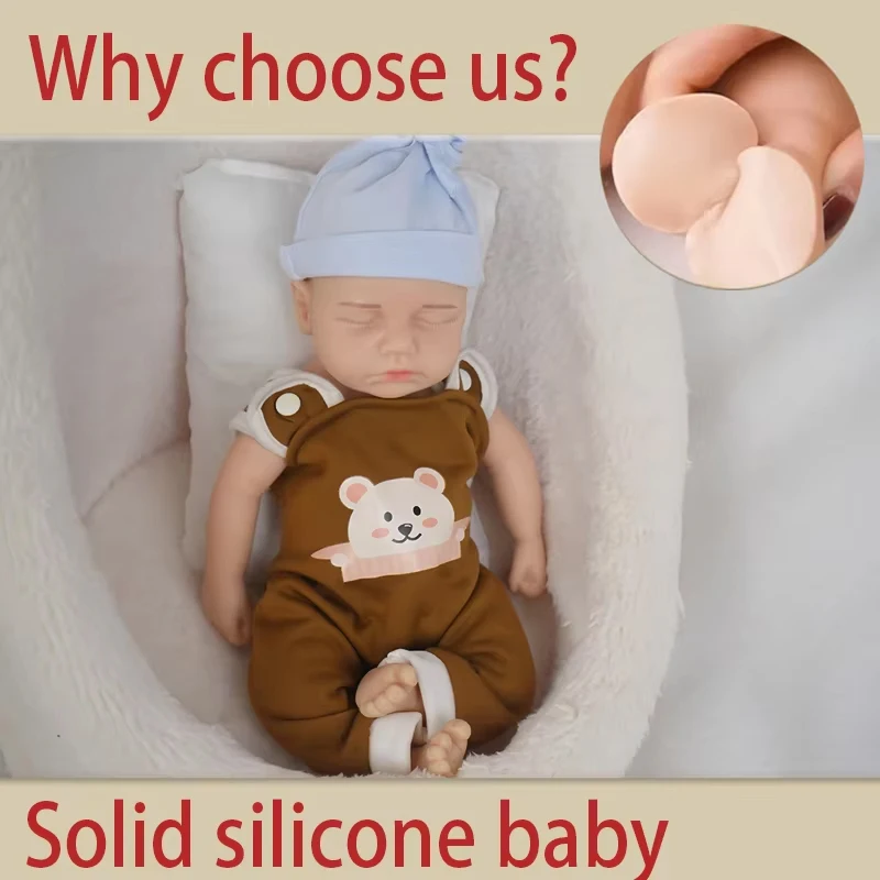 Lifelike Reborn Doll -12 inch (approximately 30.5 cm) all silicone newborn with realistic veins and sleeping positions - Real Ba