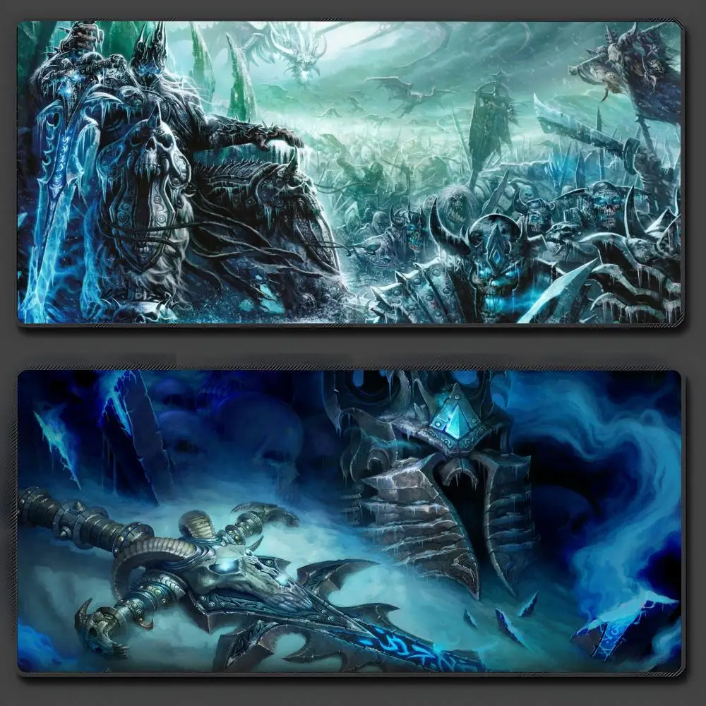 Alfombrilla de ratón World Of Warcraft Wrath Of The Lich King, alfombrilla de ratón grande de goma antideslizante para juegos, alfombrilla de escritorio duradera, borde de costura gruesa Suita