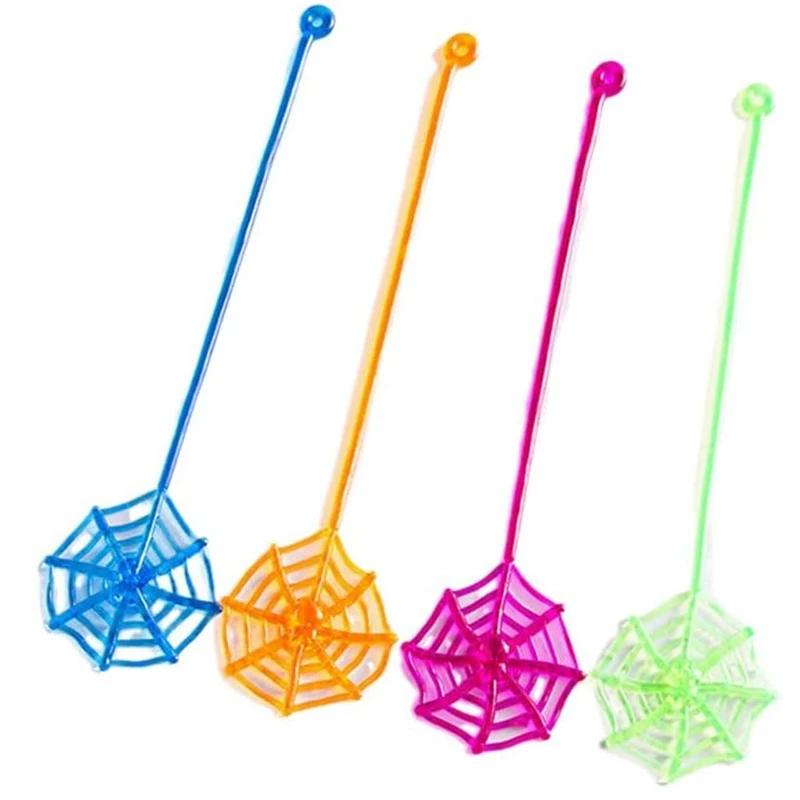 10/30Pcs Mini Sticky Spider Web Stretchable Children's Novelty Toys Birthday Party Favors Goodie Filler Halloween Party Supplies