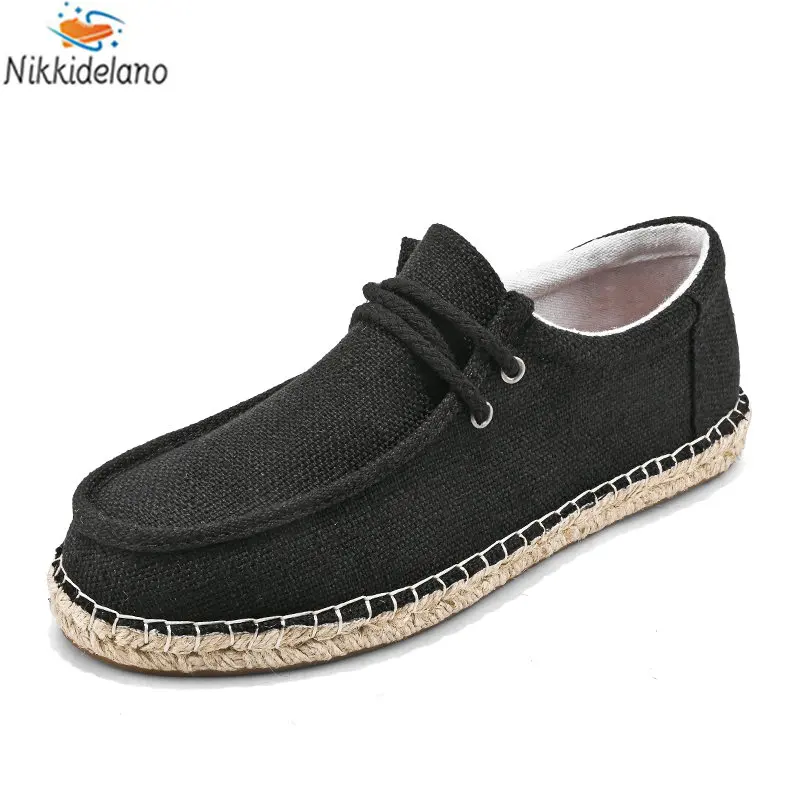 Männer Kausalen Schuhe Atmungsaktiv Breite Slip Auf Leinwand Turnschuhe Männlichen Leinen Schuhe Sommer Mode Espadrilles Männer Trend Schuhe Neue Müßiggänger