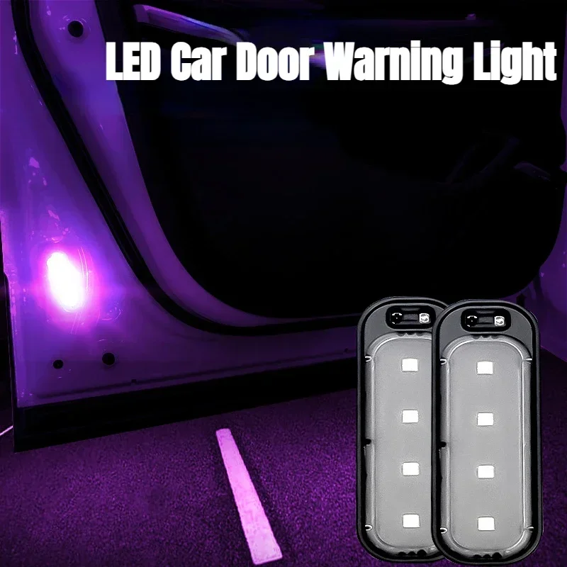 Car Universal Wireless Door LED Sensor Welcome Light Wiring Free Door Bottom Accessories LED Light Warning Strobe Light