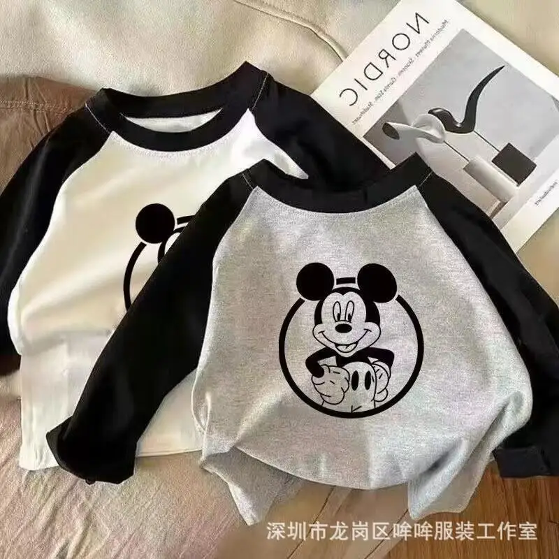 

Girls Cartoon Clothes Children T-Shirt Pullover Kawaii Anime Cartoon Print Raglan Long Sleeve Casual Soft Cute Kid Winter Tops